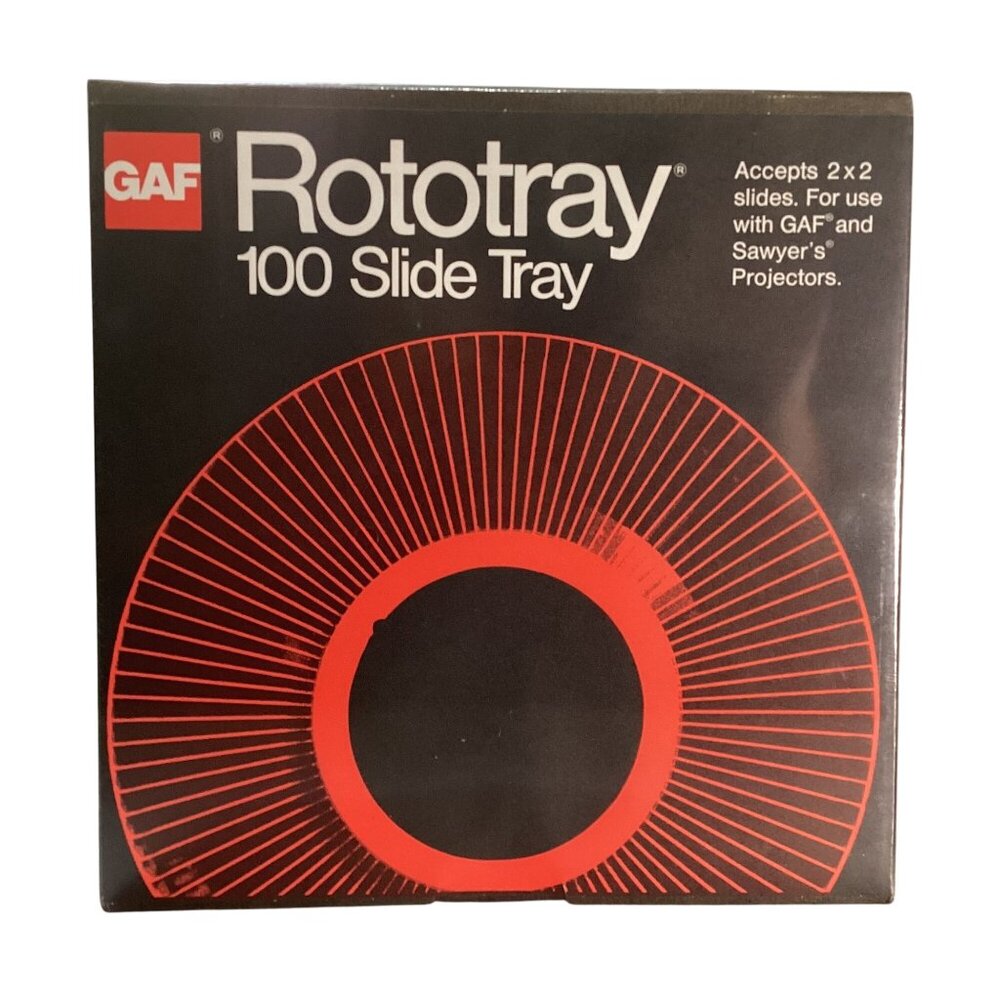 GAF & Sawyer's Projectors Rototray  2X2 100 Slide Tray New Sealed Box